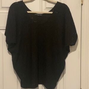 Kim & Cami Black Relaxed Short Sleeve Blouse